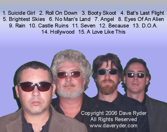 The Dave Ryder Band - Brightest Skies CD Back Cover The Dave Ryder Band - Brightest Skies CD Back Cover